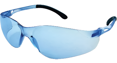 Sentec™ Safety Glasses with Rubberized Temples, Blue Lens, Anti-Scratch Coating, ANSI Z87+/CSA Z94.3