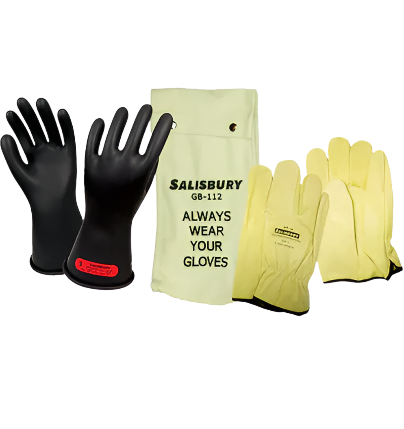 Electrical-Insulating Glove Kit, ASTM Class 0, Size 7, 11" L