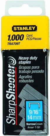 Stanley Tra709T 9/16 Inch Heavy Duty Narrow Crown Staples, Pack of 1000