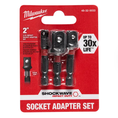 MILWAUKEE 3PC SOCKET ADP SET 1/4,3/8,1/2