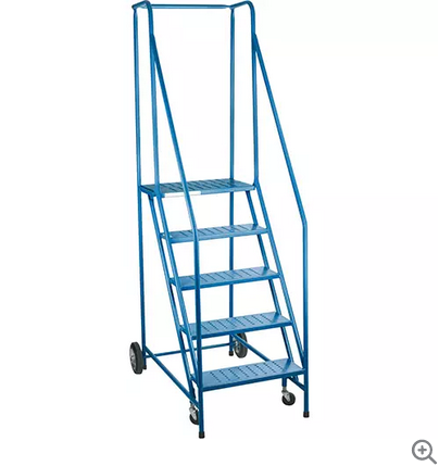 ROLLING 5 STEP LADDER W/HANDRAIL