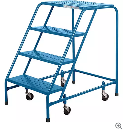 ROLLING 4 STEP LADDER NO HAND RAIL