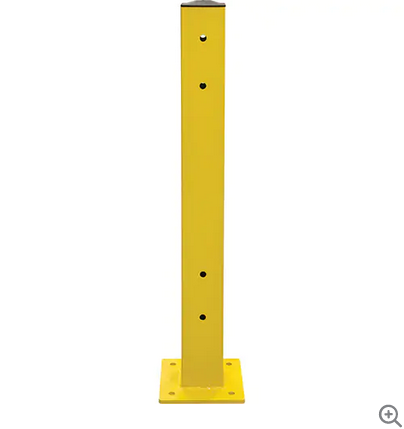 DBL GRD RAIL POST 5" X 44" SFTY YEL