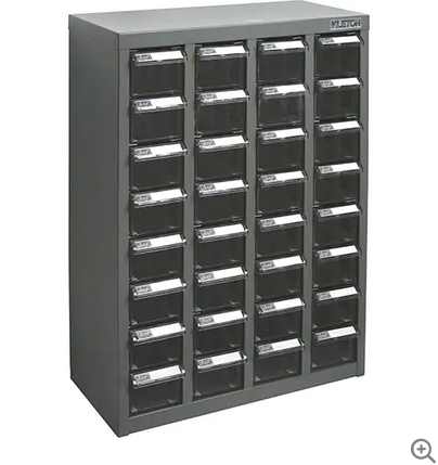 PARTS CABINET STEEL 32 DRAWER 18X8X25 GREY