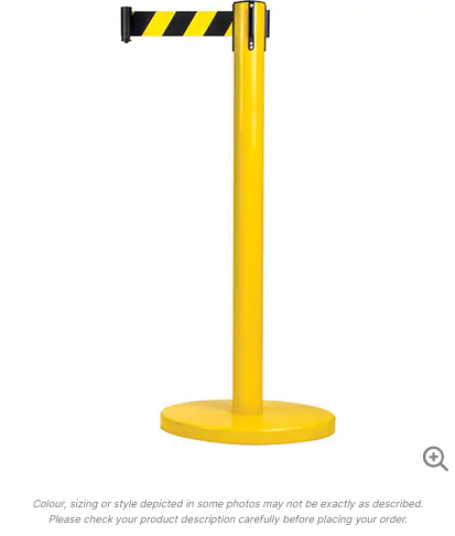 FREE STAND CROWD CNTRL 35" BLK/YEL 7''