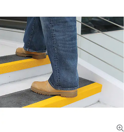 Safestep� Anti-Slip Step Cover, 10" W x 32" L, Black & Yello
