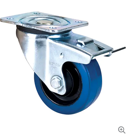 SWIVEL CASTER W/ BRAKE BLUE
