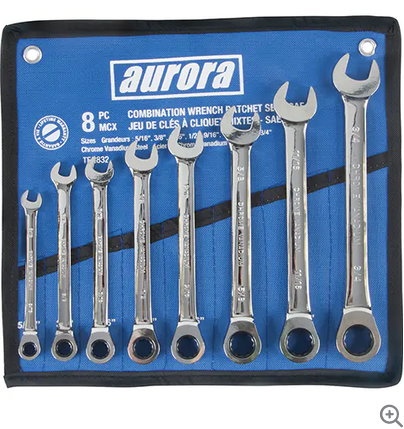 AURORA 8 PC COMBINATION IMPERIAL WRENCH SET