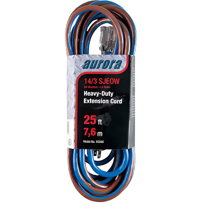 25' EXTENSION CORD WITH LIGHT INDICATOR