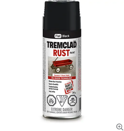 TREMCLAD FLAT BLACK AEROSOL 340G