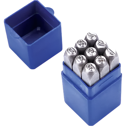 STAMP SET STEEL 0-9 HAND 3/16"