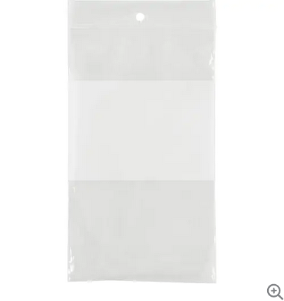 WHITE BLOCK POLY BAG 5X3 2MIL 100/BG