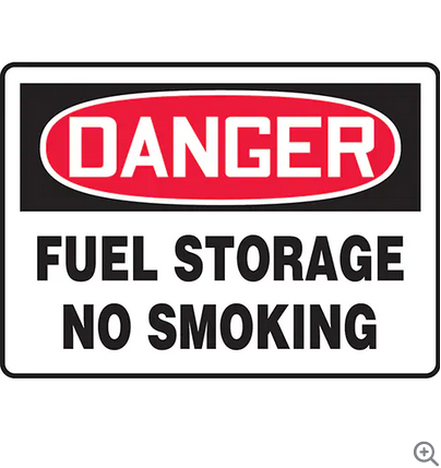 SIGN 10X14 PLASTIC DANGER FUEL STR