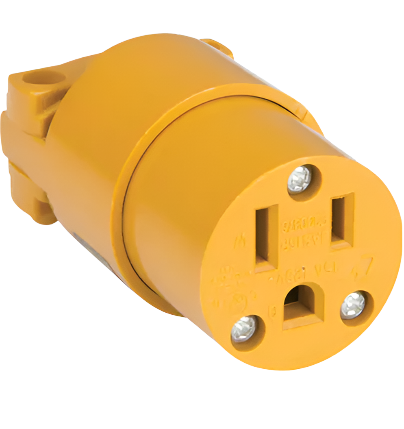 PVC GROUND FEMALE CONNECTOR 15A , 125V