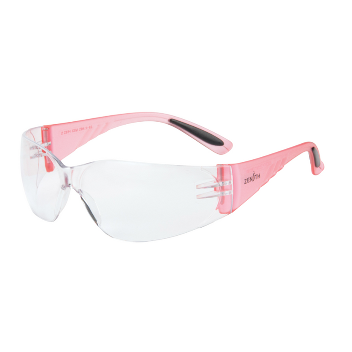 GLASSES PINK SAFETY CLEAR