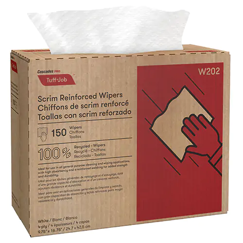 TUFF JOB WIPERS 4PLY 150/BX