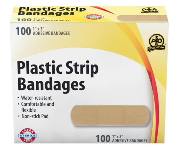 BANDAGE PLA STRIP LRG 7.5X2.5 100/B