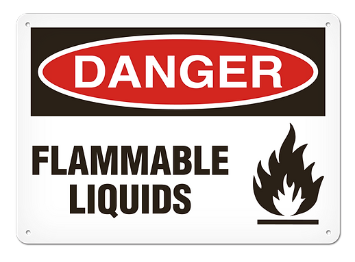 SIGN FLAMMABLE LIQUIDS 10X14 PLASTIC