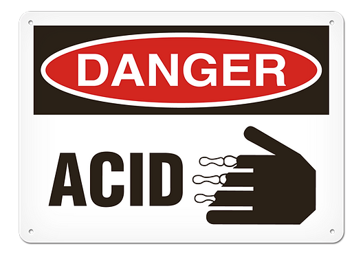 DANGER SIGN 10X14 ACID W HAND
