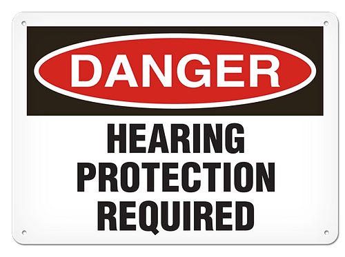 "HEARING PROTECTION REQUIRED" SIGN VINYL 10X14