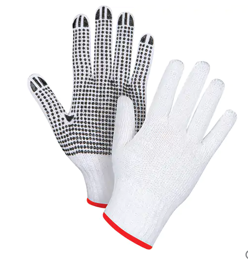GLOVE COTTON POLY DOTTED ONE SIDE SMALL 12/PACK