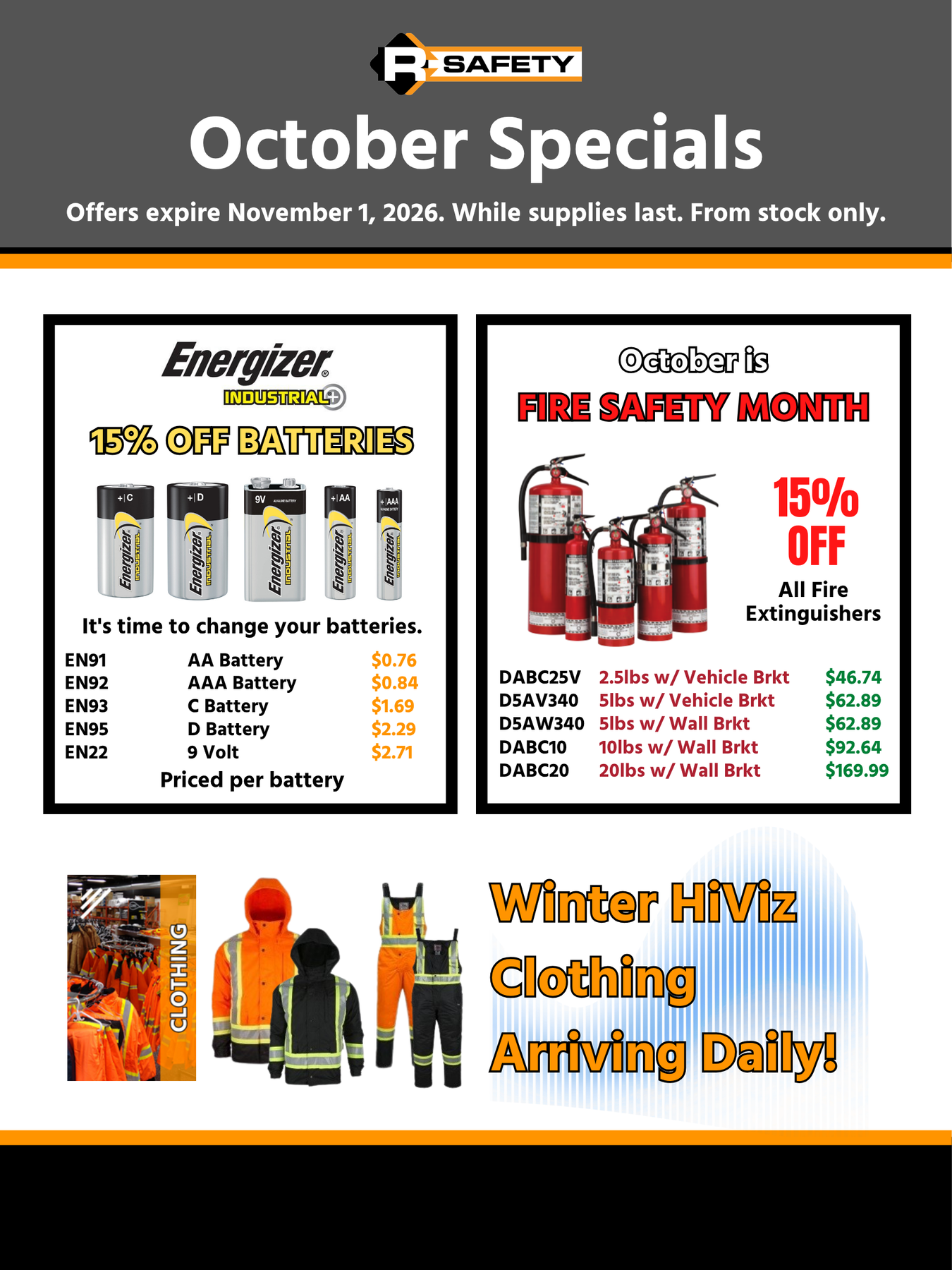 R Safety Sales - October 2026