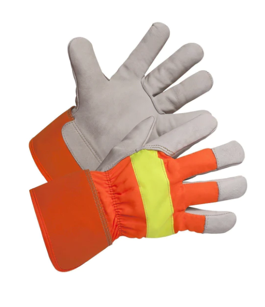 GLOVE GRAIN RIGGERS W\HI VIZ CUFF\BAC