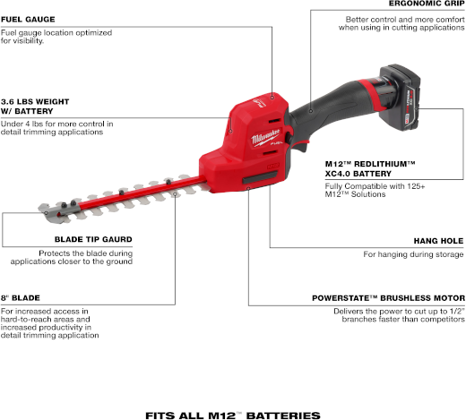 M12 FUEL 8� HEDGE TRIMMER KIT