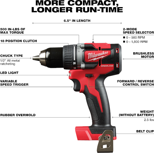 M18 1/2  DRILL/DRIVER BRUSHLESS (BARE)