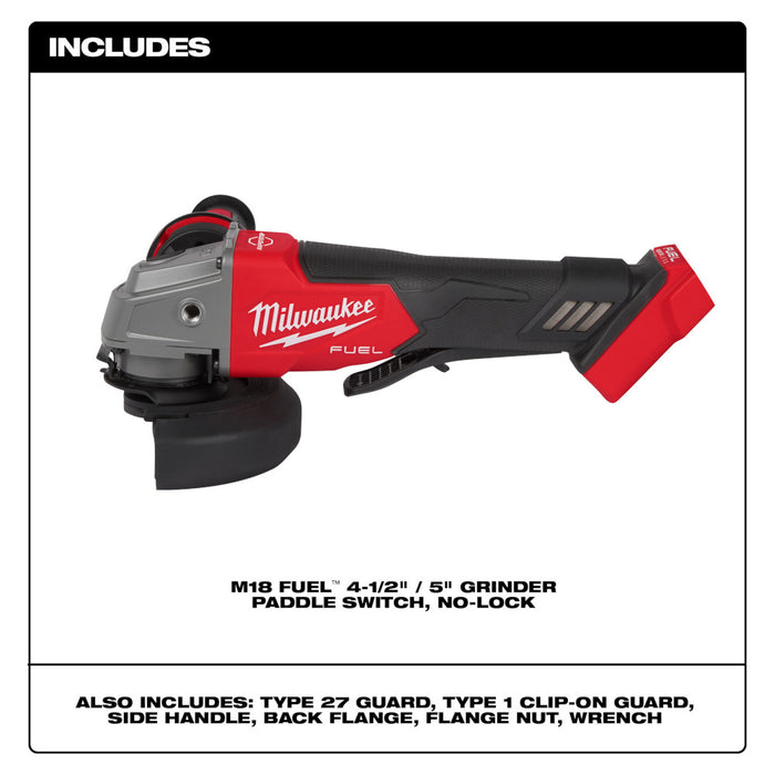 M18 FUEL 4-5" GRINDER W/PADDLE SWITCH