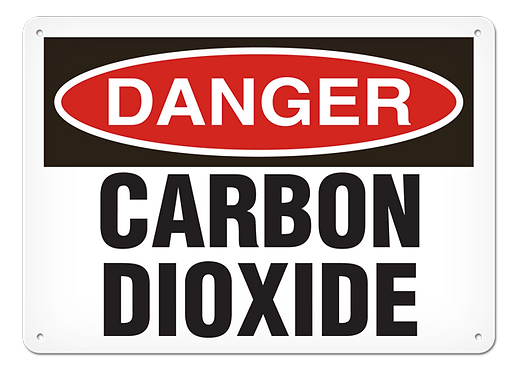 DANGER SIGN CARBON DIOXIDE 10X14 PLASTIC