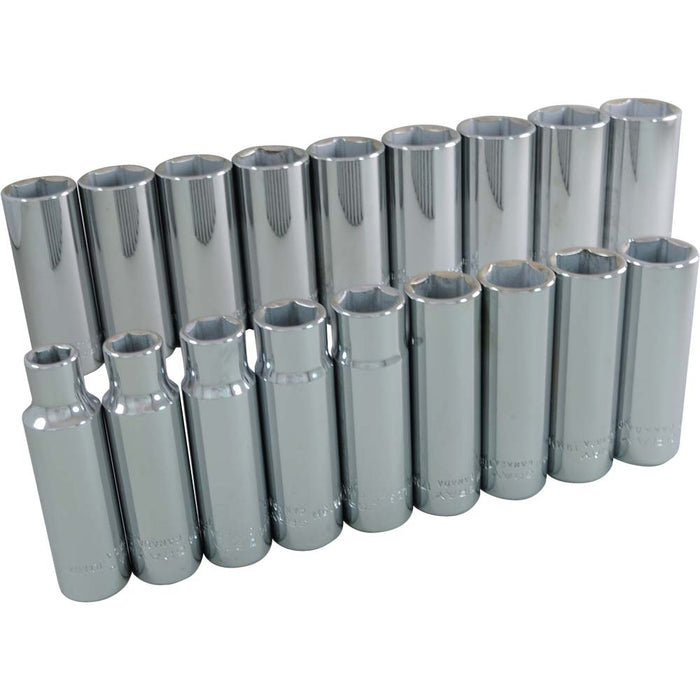 SOCKET SET MET 1/2" DR. 6 PT. 18 PC