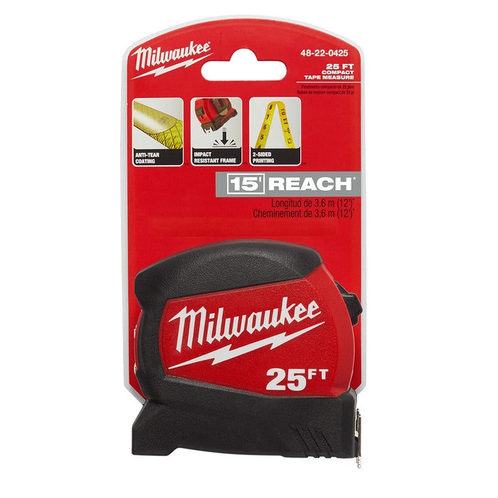 MILWAUKEE 25' COMPACT TAPE MEASURE