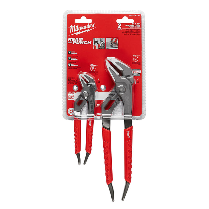 6" & 10" Comfort Grip Straight Jaw Pliers Set