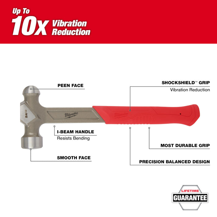 MILWAUKEE 24OZ BALL PEEN HAMMER