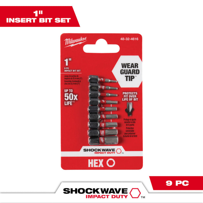 SHOCKWAVE IMP HEX BIT SET 9PC