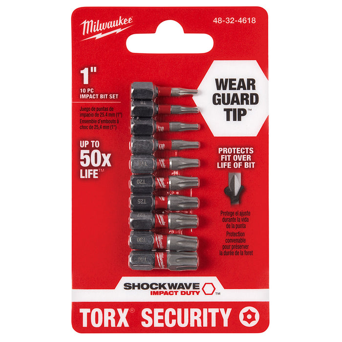 SHOCKWAVE TORX SECURITY BIT SET 10PC