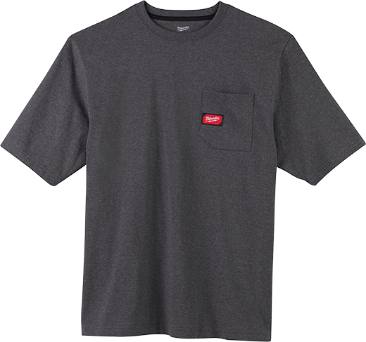 MILWAUKEE HEAVY DUTY POCKET TEE S/S - GREY