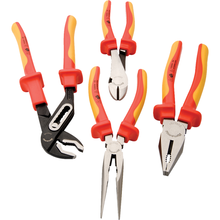 4 PC PLIERS SET INSULATED HANDLE