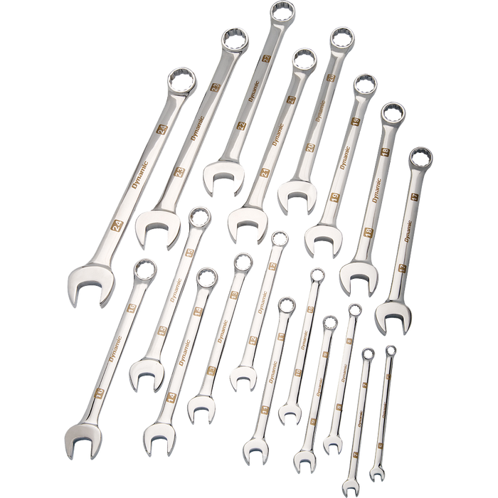 DYNAMIC 19 PIECE COMBINATION WRENCH SET - METRIC