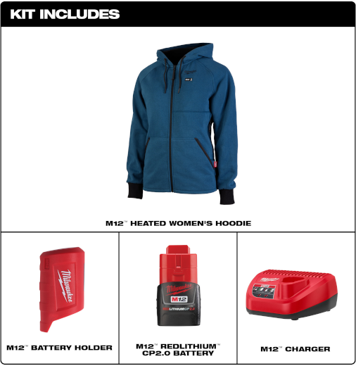 Milwaukee heated hoodie blue hotsell