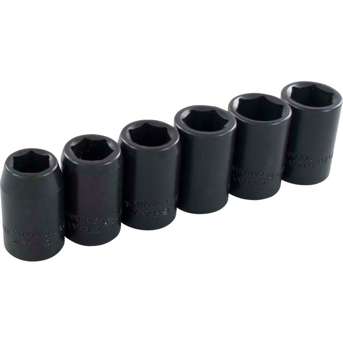 SOCKET SET MET 1/2" DR. 6 PC REG IM
