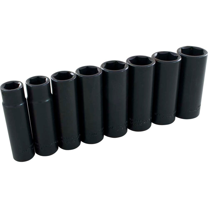 SOCKET SET IMP 1/2" DR. 6 PT 8 PC D