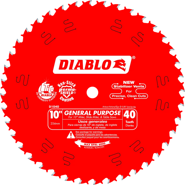 10" 40 TOOTH GENERAL PURPOSE SAW BLADE