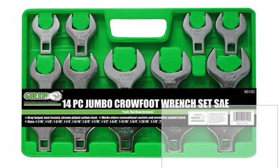 1/2" DR JUMBO CROWFOOT WRENCH SET 14 PIECE