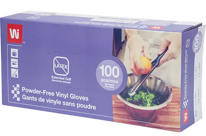 Disposable Gloves, Large, Vinyl, 4-mil, Powder-Free, Clear