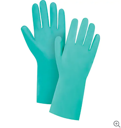 Premium Diamond-Grip Chemical-Resistant Gloves, Size Medium/8, 13" L, Nitrile, Flock-Lined Inner Lining, 15-mil