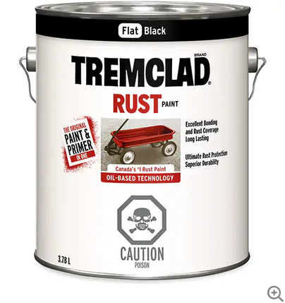 Tremclad® Oil Based Rust Paint, Black, Very Flat, 3.78 L, Gallon