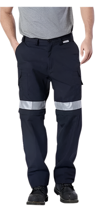 Navy • Coolworks® Ventilated Cargo Style Workpants, 2″ Silver Refl. Tape