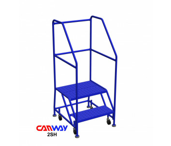 SAFETY ANGLE 2 STEP LADDER W / DIAMOND CHANNEL GRATING — R-Safety